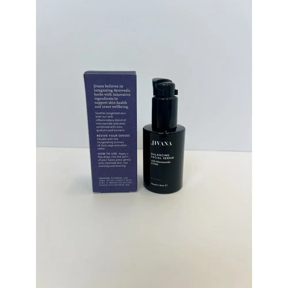 Jivana Facial Serum Set Of 2-Squalane & Amla Niacinamide Tulsi, 1 fl oz NIB